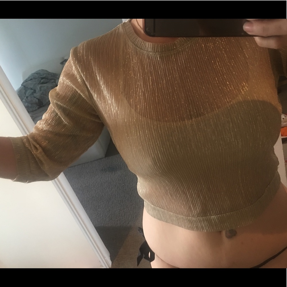 Transparent gold sweaters